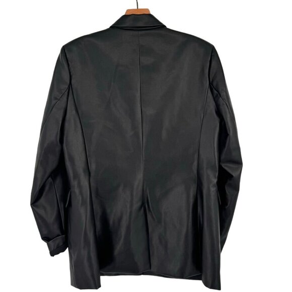 Cabi Womens James Faux Leather Black Blazer Jacket size large pockets new - Picture 6 of 9